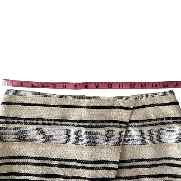 Never Worn Black & Cream Striped Wool Blend Skirt - Picture 7 of 7